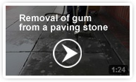 Removal of gum from a paving stone